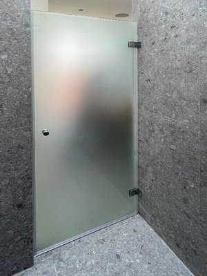 Duschtüre mit satiniertem Glas